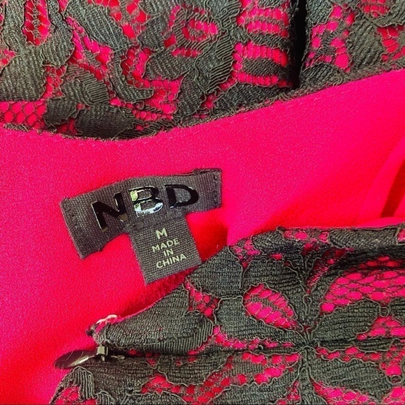 NBD Monique Black Lace Mini Slip Dress Size M - Picture 13 of 13